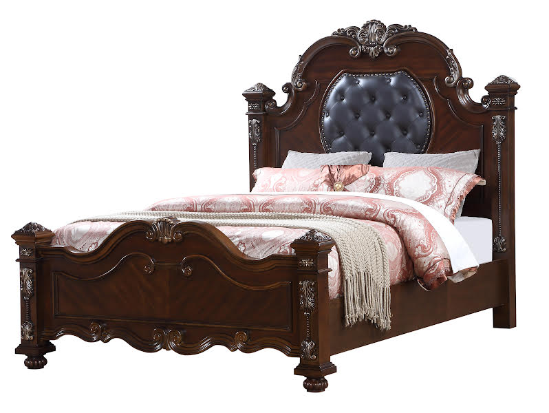 Diamond Bedroom Set (Queen Bed/Dresser Mirror/Nightstand)