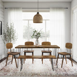 Natures Edge Dining Table with 4 Side Chairs and Bench