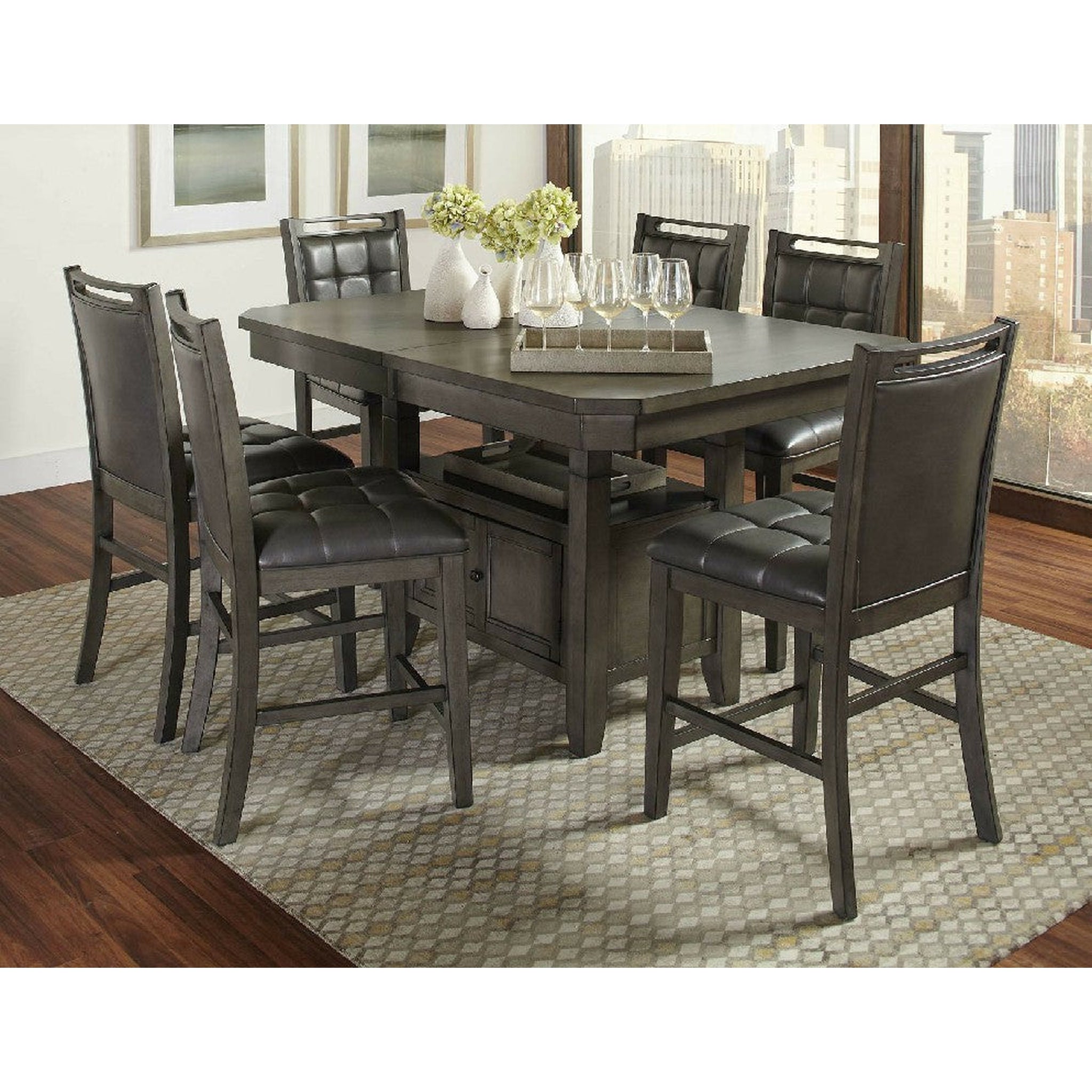 Manchester Square Dining Counter Table with 6 Chairs Fair Deal