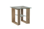 Modena Glass End Table - Beech