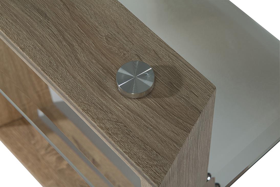 Modena Glass End Table - Beech