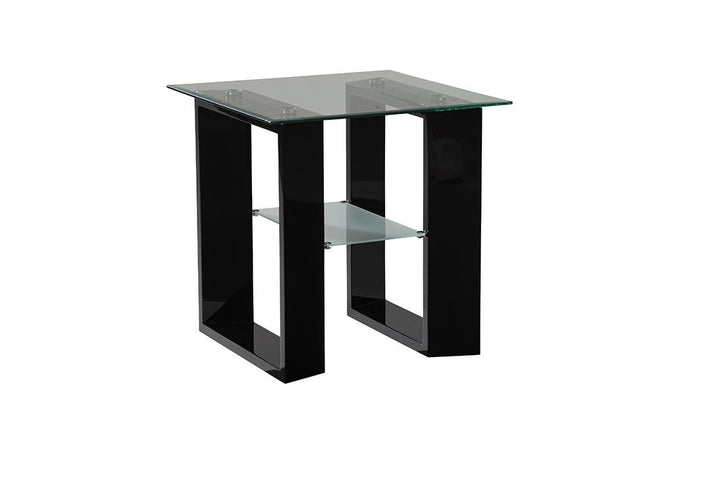 Modena Glass End Table - Black
