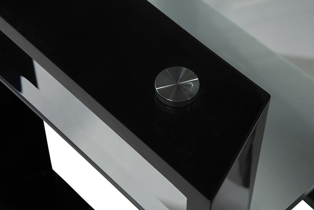 Modena Glass End Table - Black
