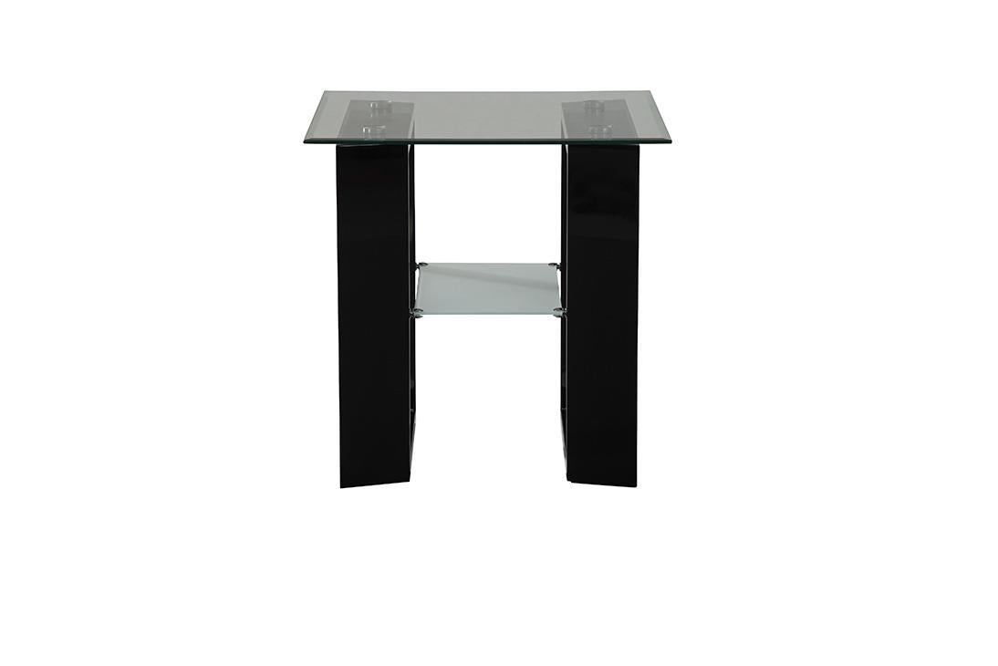 Modena Glass End Table - Black
