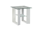 Modena Glass End Table - White