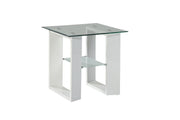 Modena Glass End Table - White