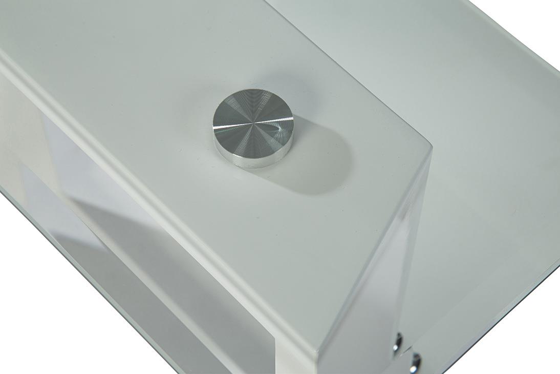 Modena Glass End Table - White