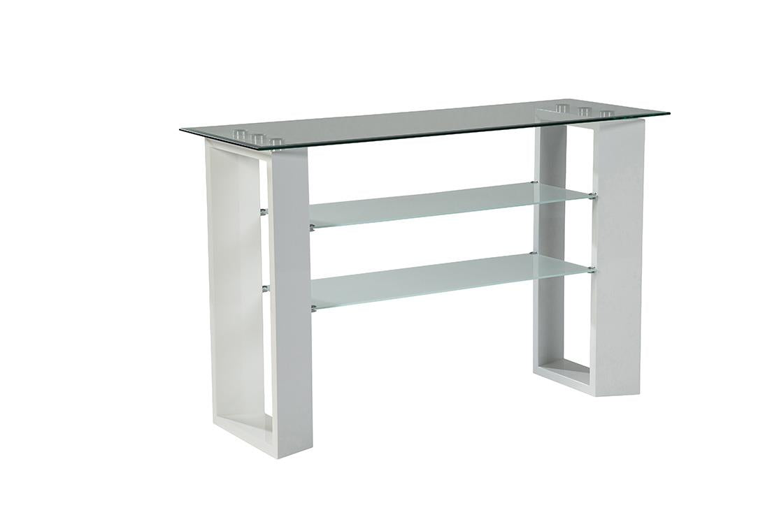 Modena Glass Sofa Table - White