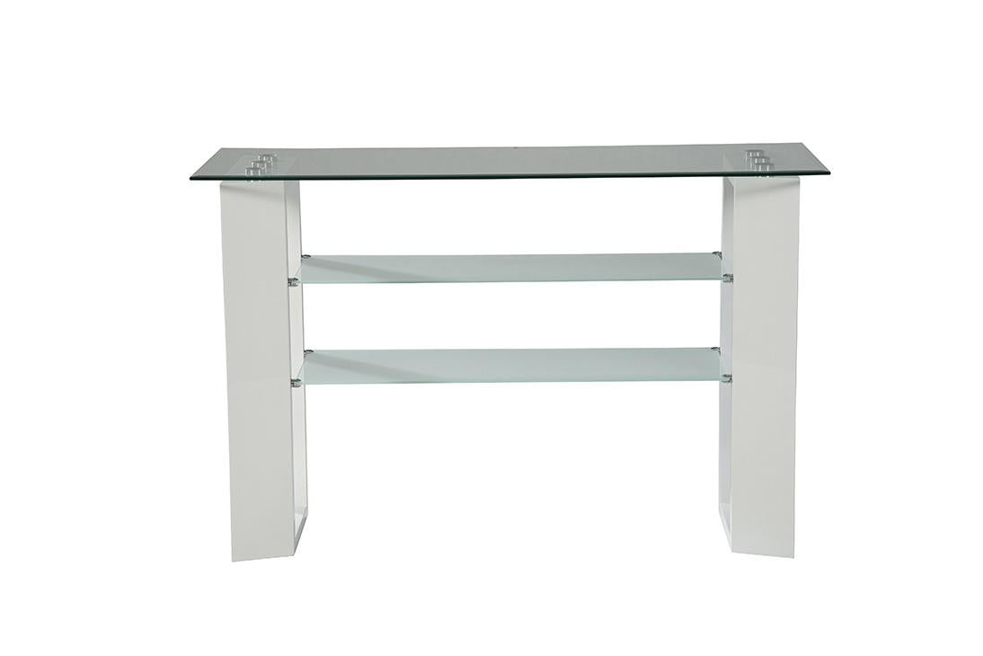 Modena Glass Sofa Table - White