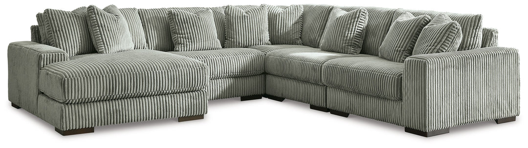 Lindyn - Fog - Left Arm Facing Corner Chaise 5 Pc Sectional