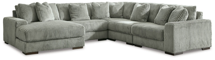 Lindyn - Fog - Left Arm Facing Corner Chaise 5 Pc Sectional