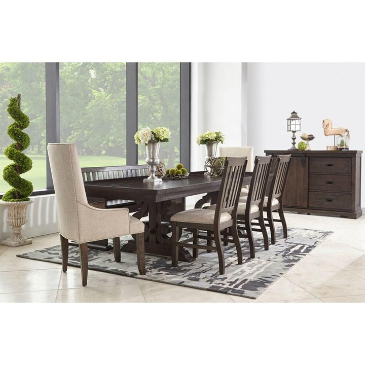 Stone 6 Piece Package - Dining Table + 4 Chairs + Pew Bench
