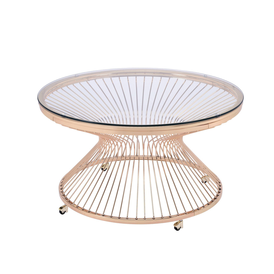 Lavinia Round Coffee Table in Gold