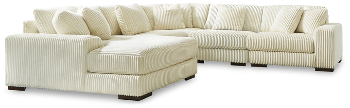 Lindyn - Ivory - Left Arm Facing Corner Chaise 5 Pc Sectional