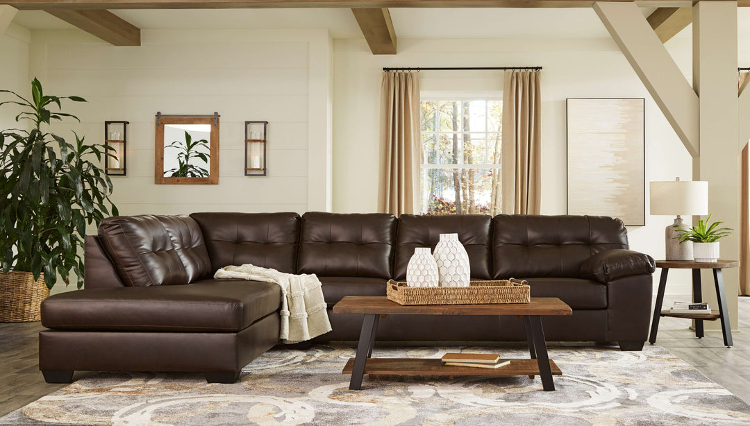 Donlen - Chocolate - Left Arm Facing Corner Chaise, Right Arm Facing Sofa Sectional