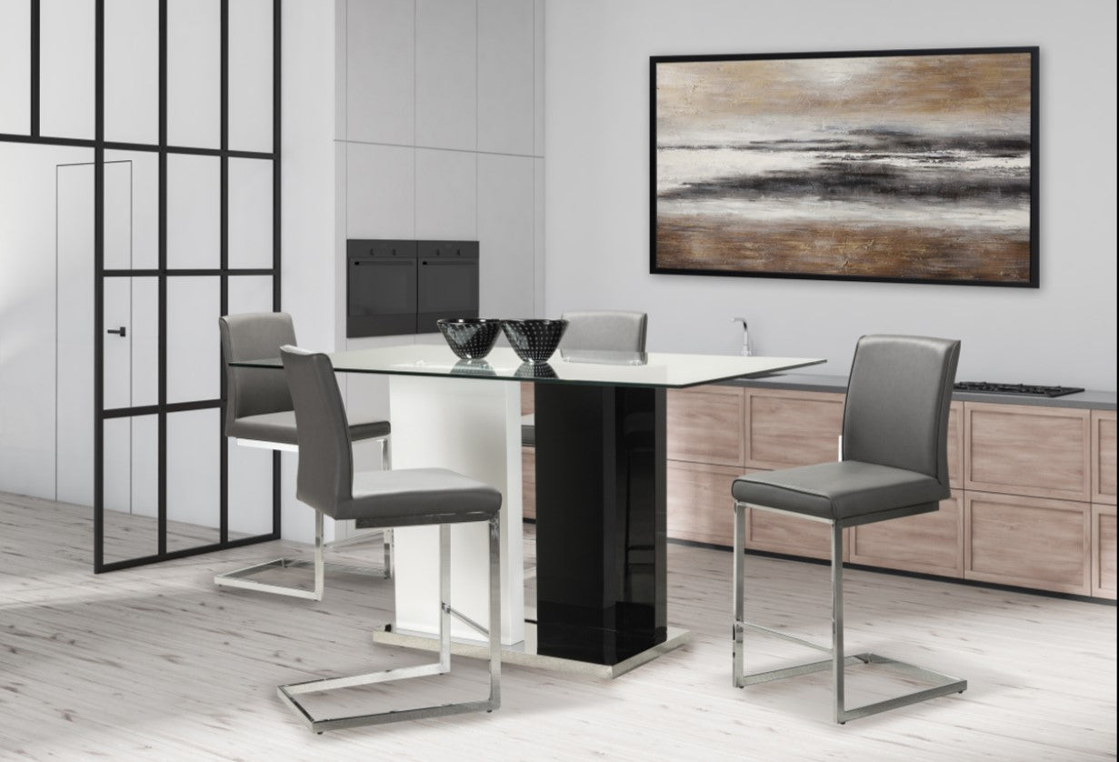 Libra - Counter Glass Table with 6 Chairs ( 6848-36 Table & 6826-24 Chair)
