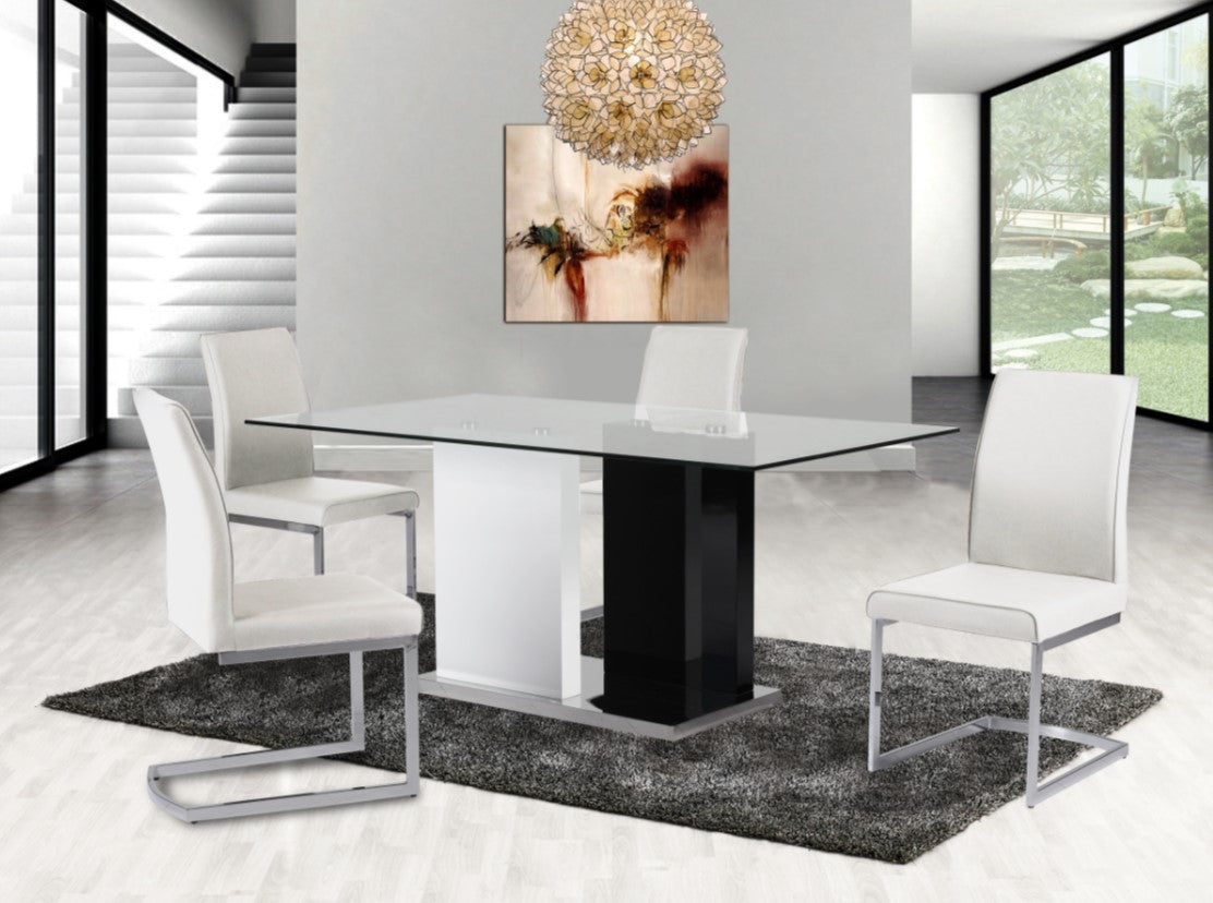 Libra - Counter Glass Table with 6 Chairs ( 6848-36 Table & 6826-24 Chair)