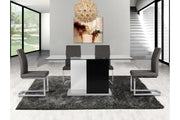 Libra - Dinning Glass Table with 6 Chairs (6848-67 Table & 6826S Chairs)