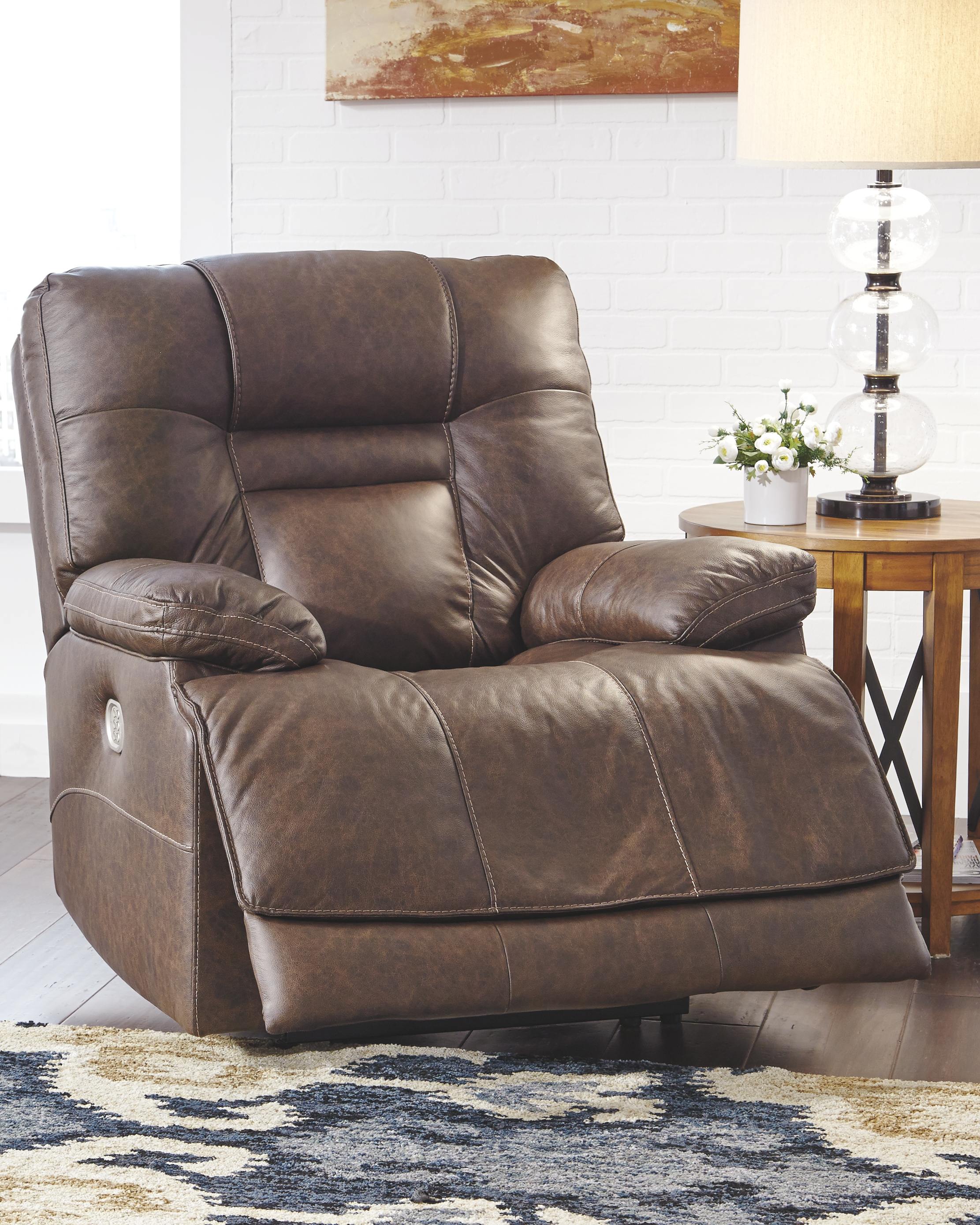 Ashley leather recliner deals chair