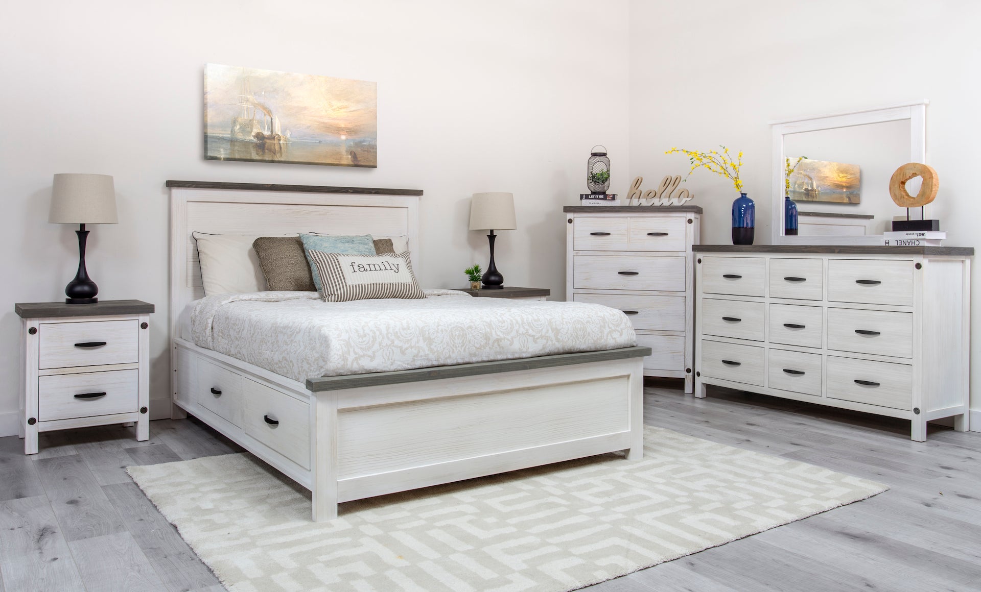 Bianca Bedroom Suite 6 Pcs (Bed, Dresser, Mirror and a Nightstand)