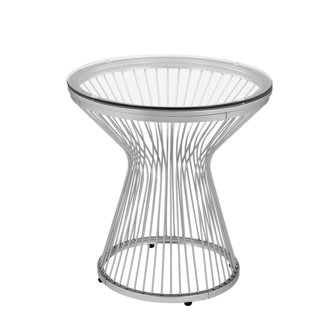 Lavinia Round End Table in Chrome