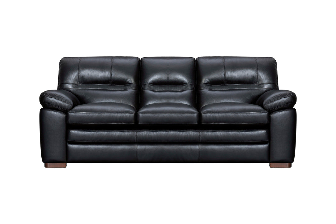 Venice Black Leather Sofa