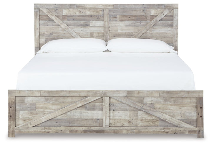 Hodanna - Whitewash - King Crossbuck Panel Bed