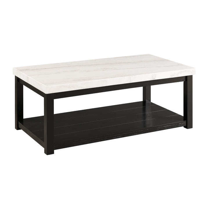 Marcello w/ White Top - Rectangular Coffee Table W/Casters