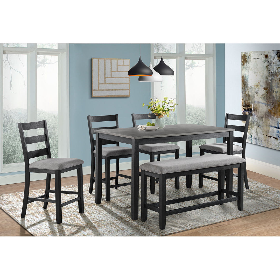 Martin Counter Height 6PC Dining Set-Table, Four Chairs & Bench