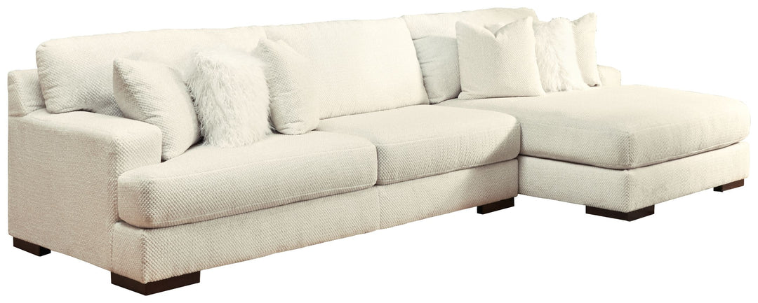 Zada - Ivory - Right Arm Facing Chaise Sectional 2 Pc