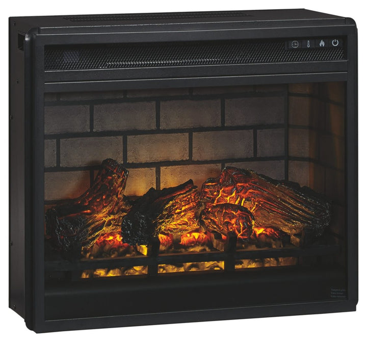 Ashley W275/68/W100-101 Arlenbry - Gray - LG TV Stand with Faux Firebrick Fireplace Insert