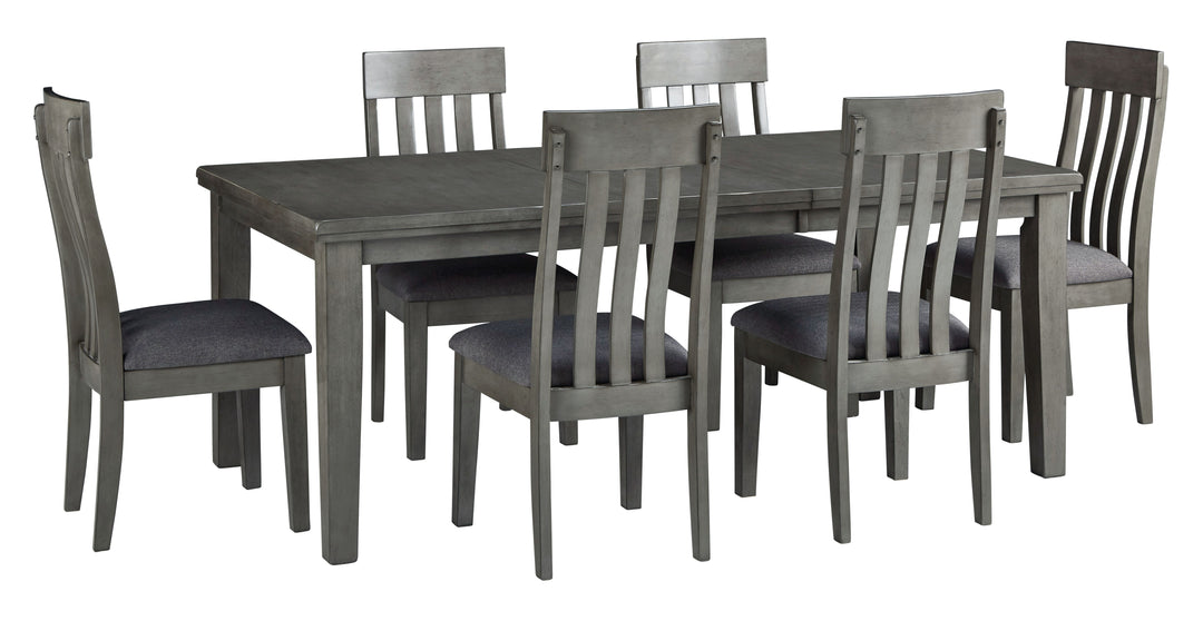 Ashley D589/35/01(6)- Hallanden - Black / Gray - 7 Pc. - Extension Table, 6 Side Chairs