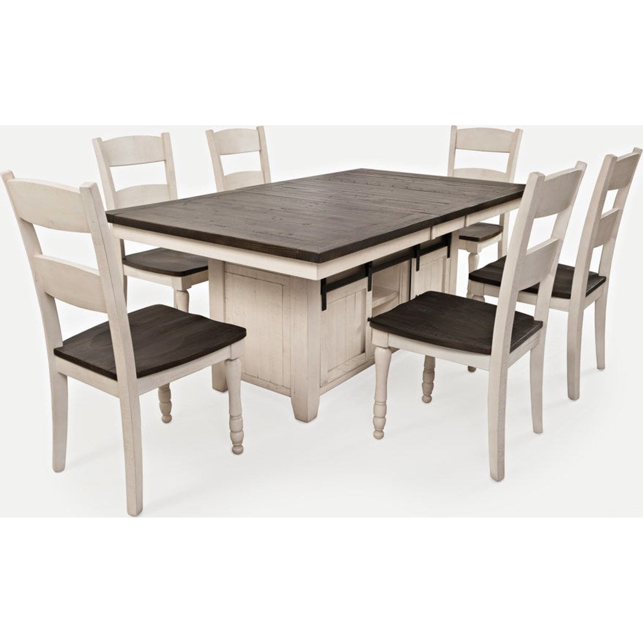 Madison county vintage white extendable store counter height dining room set